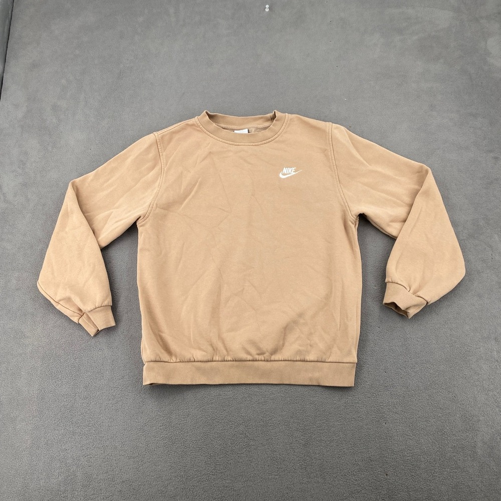 Nike Sportswear Essential Fleece Crewneck Sweatshirt Tan Beige XL 8407